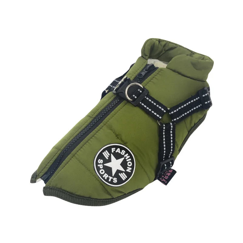 Winter Dog Coat - Waterproof, Warm, with Harness for All Sizes