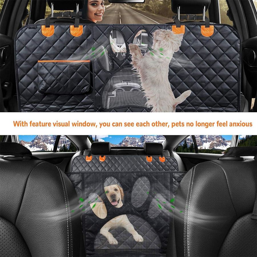 Waterproof Dog Car Seat Cover | Hammock with Mesh Window