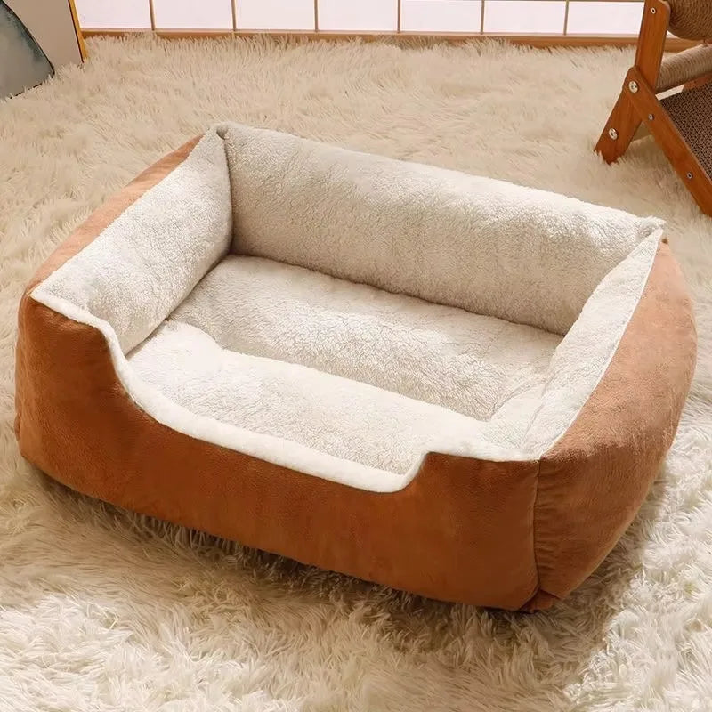 Fluffy Cat Bed: Thick, Warm Cushion with Non-slip Base