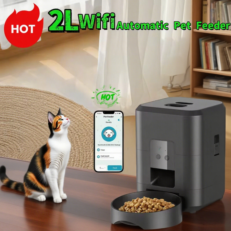 WiFi Smart Pet Feeder 2L | App-Controlled Auto Cat & Dog Dispenser