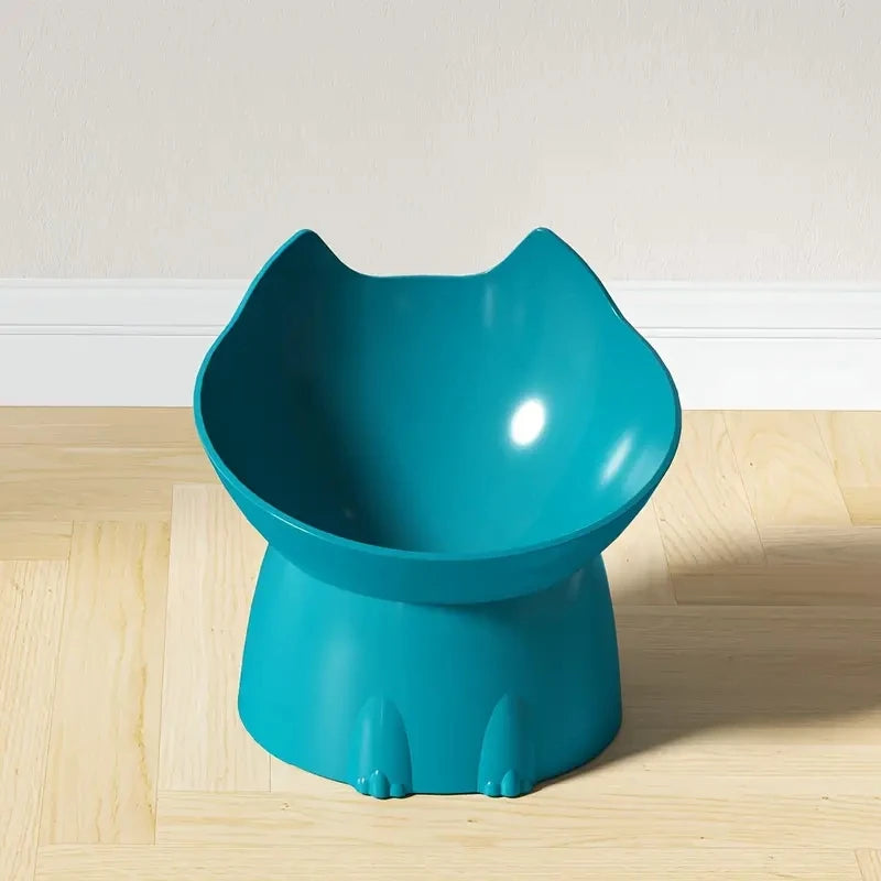 Elevated Cat Bowl | Anti-Tip Raised Dish, Neck Protection