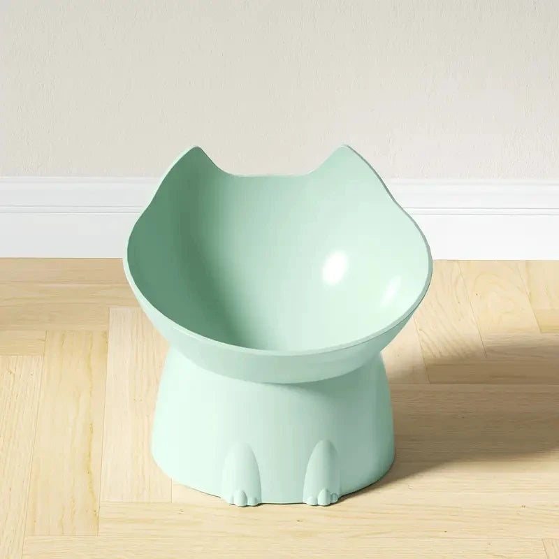 Elevated Cat Bowl | Anti-Tip Raised Dish, Neck Protection