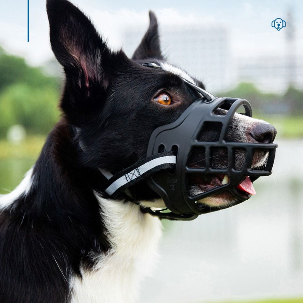 Anti-Biting Dog Muzzle: Adjustable, Breathable, Reflective