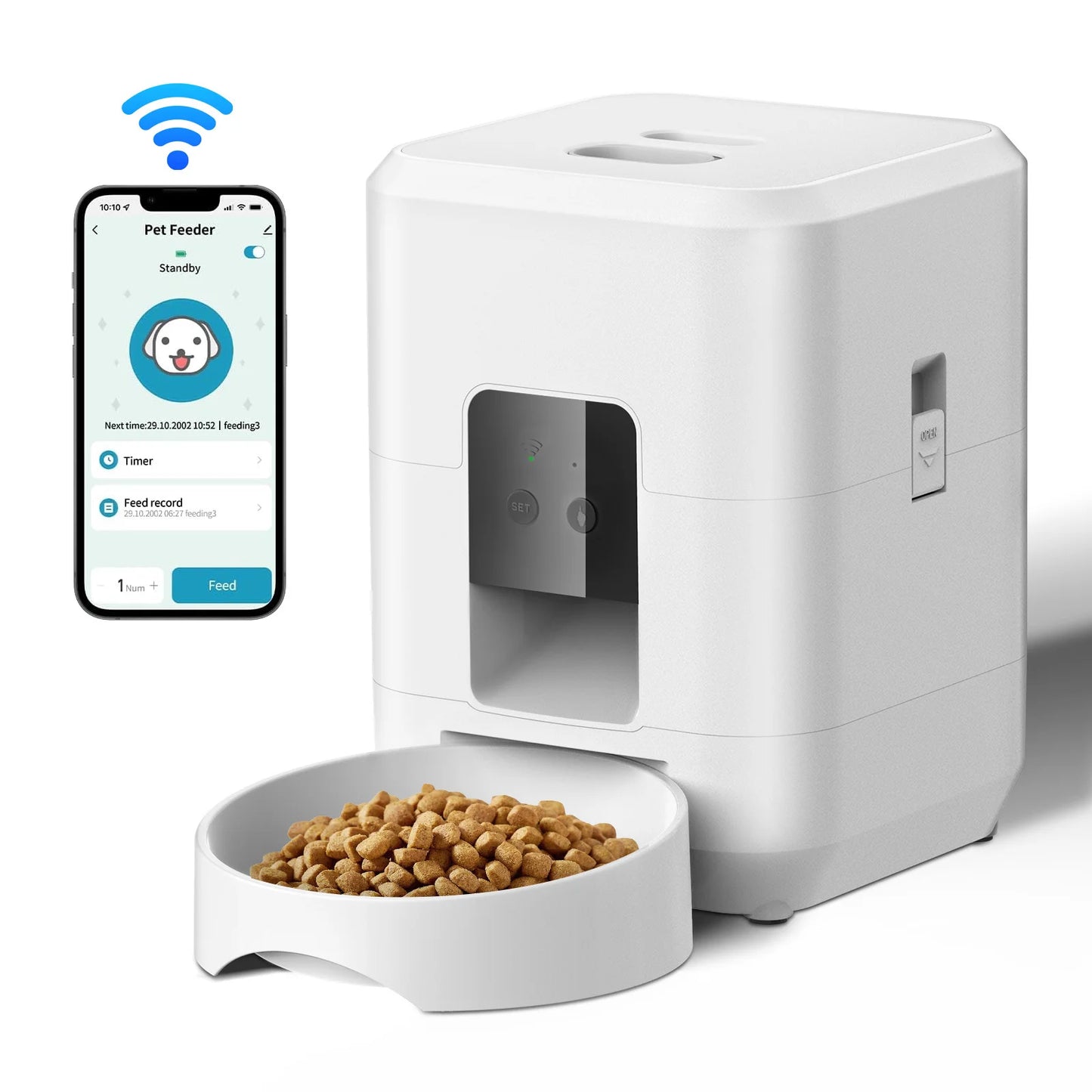 WiFi Smart Pet Feeder 2L | App-Controlled Auto Cat & Dog Dispenser