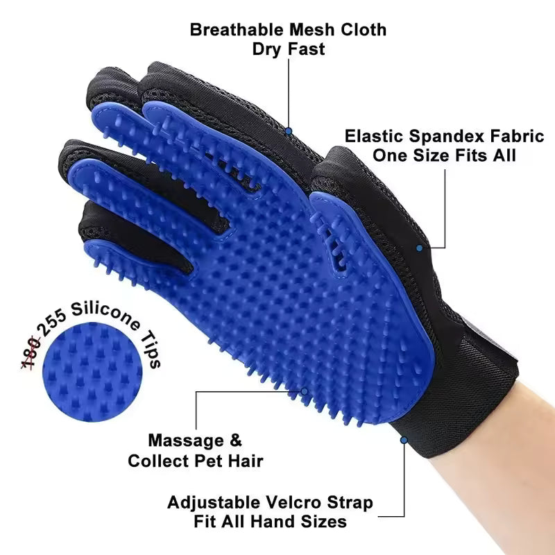 Pet Hair DE shedding Glove | Gentle Silicone Grooming Brush