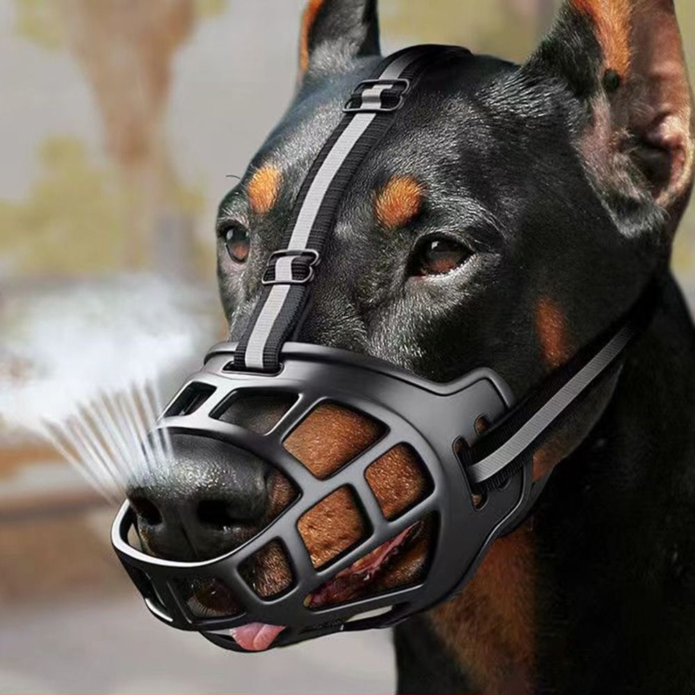 Anti-Biting Dog Muzzle: Adjustable, Breathable, Reflective