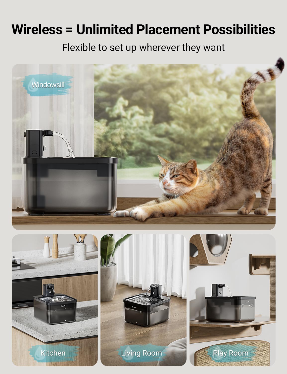 Stainless Steel Cat Water Fountain - 2.5L Automatic