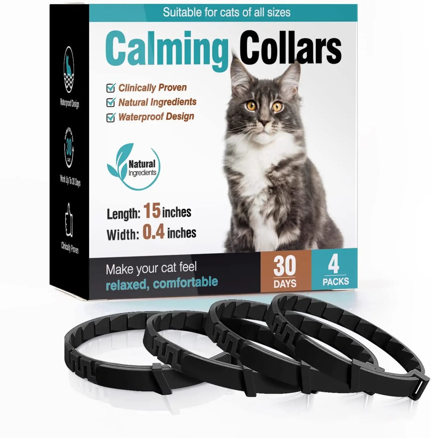 Pet Calming Collars - 3/4 Pack Anxiety Relief for Dogs & Cats