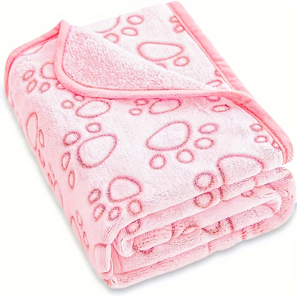 Ultra-Soft Paw Print Dog Blanket | Cosy, Washable Pet Cover