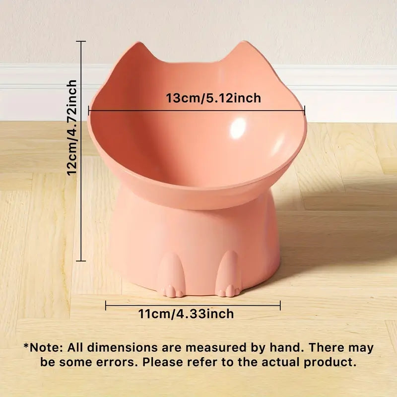 Elevated Cat Bowl | Anti-Tip Raised Dish, Neck Protection