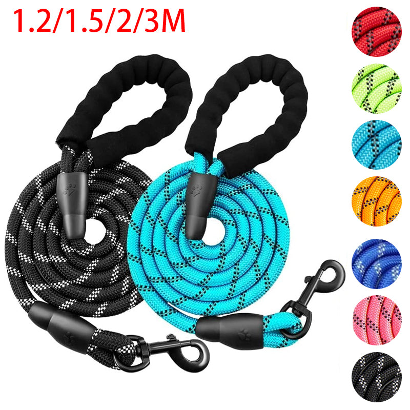 3M Reflective Dog Leash - Padded Handle & Heavy Duty Rope