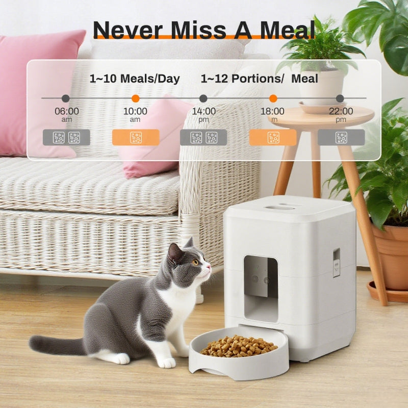 WiFi Smart Pet Feeder 2L | App-Controlled Auto Cat & Dog Dispenser