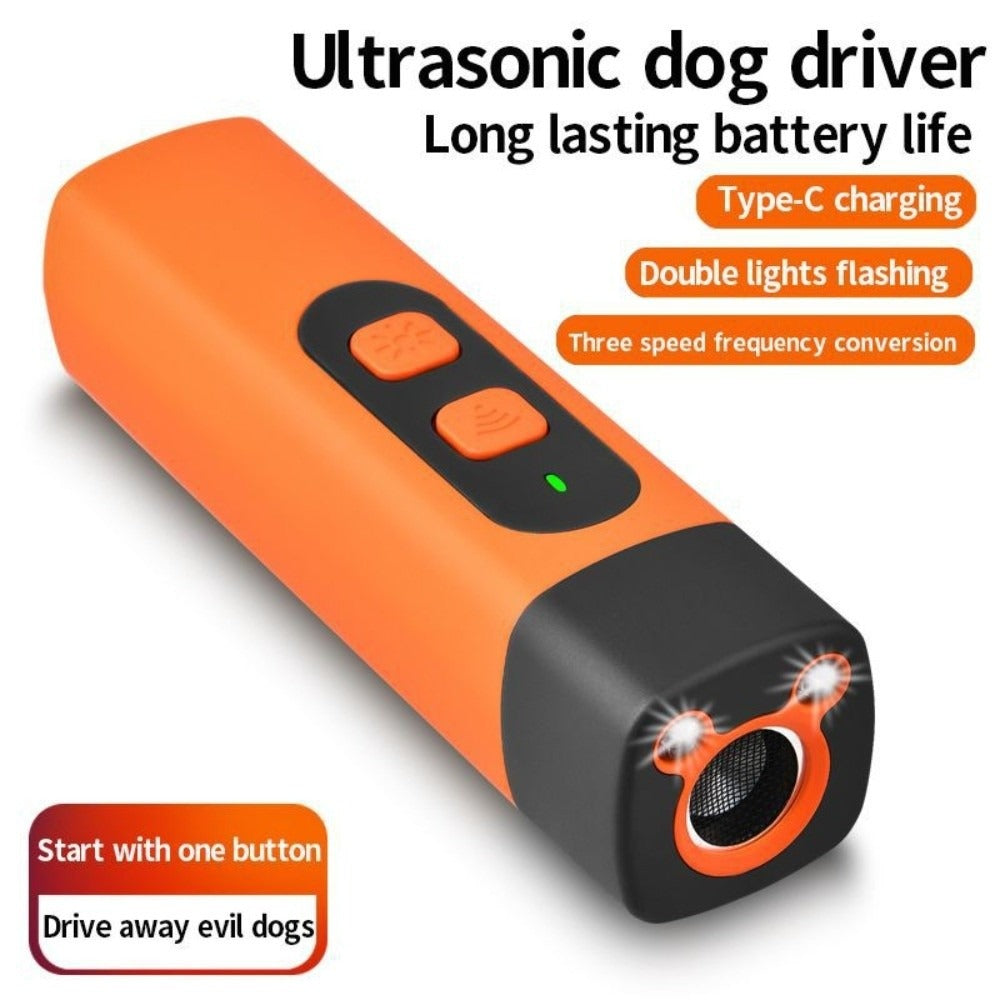 Ultrasonic Dog Bark Control: 32FT Range, Rechargeable, Safe