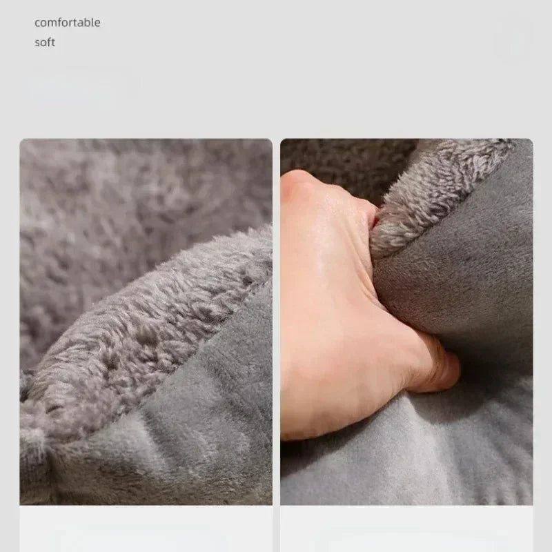 Fluffy Cat Bed: Thick, Warm Cushion with Non-slip Base