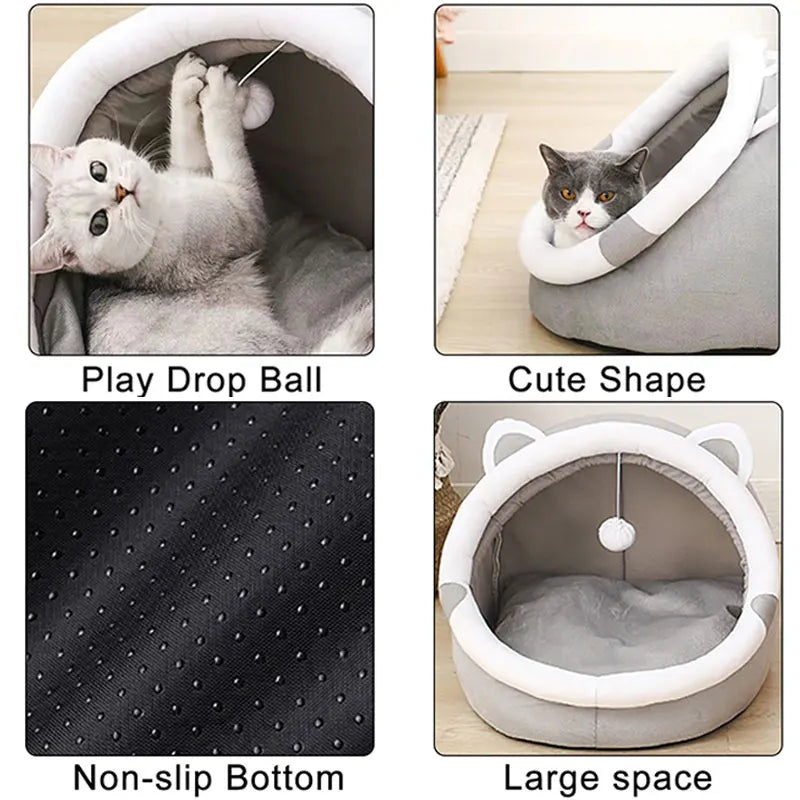 Pet Tent Cave Bed | Cosy Cat & Dog Self-Warming Hut