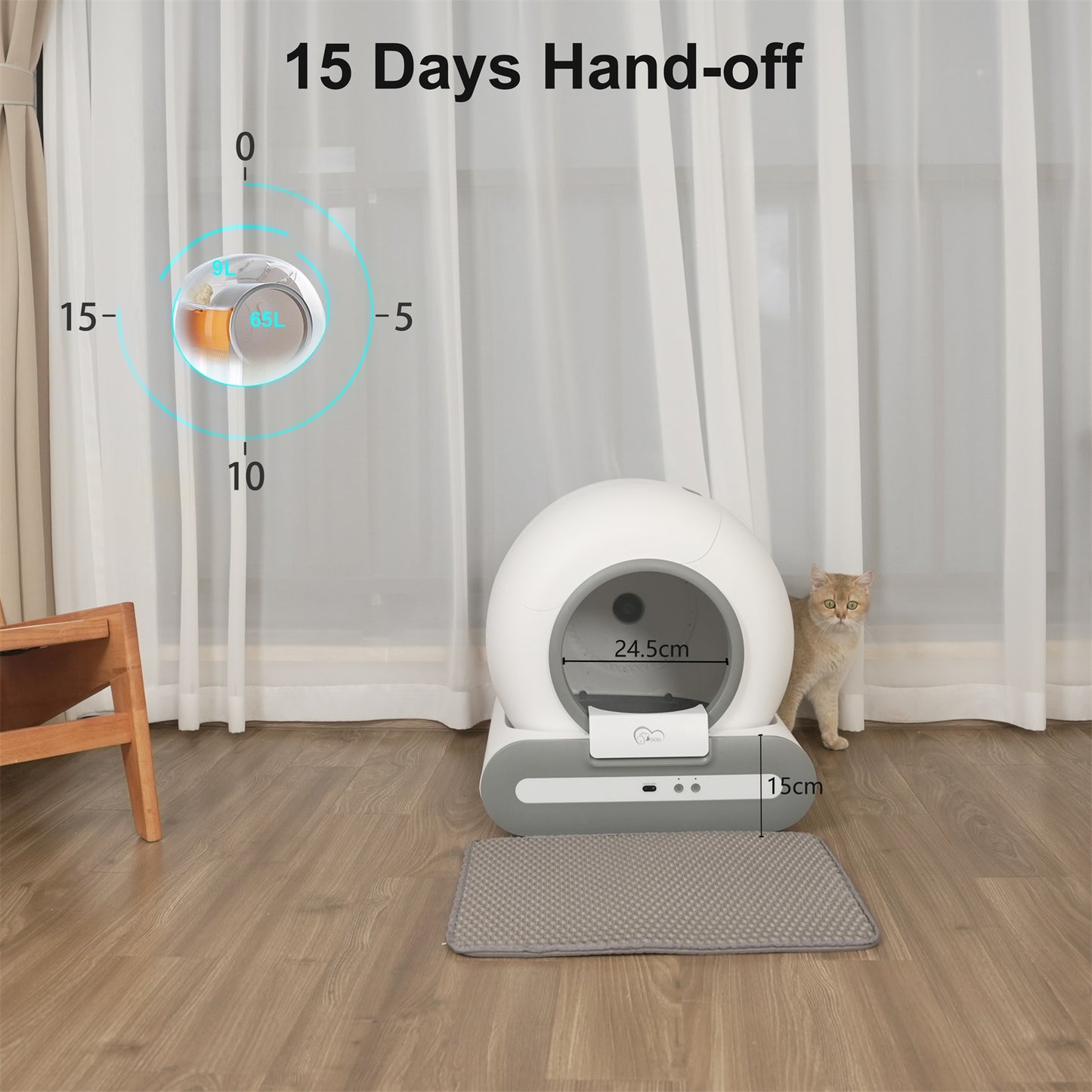 Automatic Cat Litter Box - Self Cleaning & App Controlled