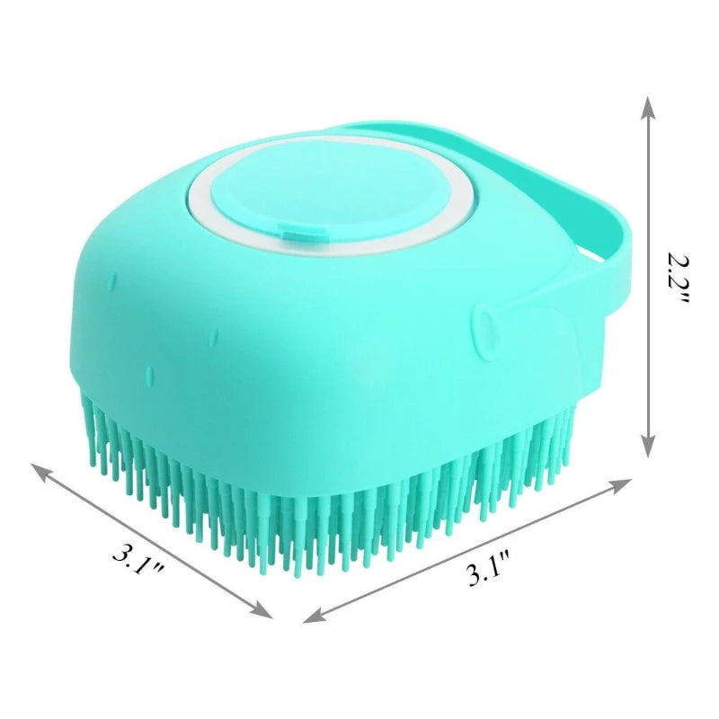 Dog & Cat Bath Brush | Silicone Shampoo Dispenser & Massager