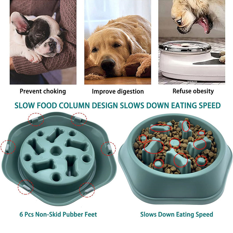 Slow Feeder Dog Bowl | Anti-Choking, Anti-Slip, Puzzle Design