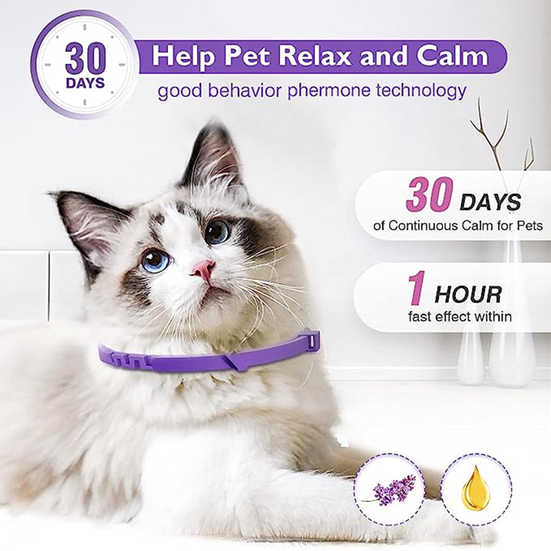 Pet Calming Collars - 3/4 Pack Anxiety Relief for Dogs & Cats
