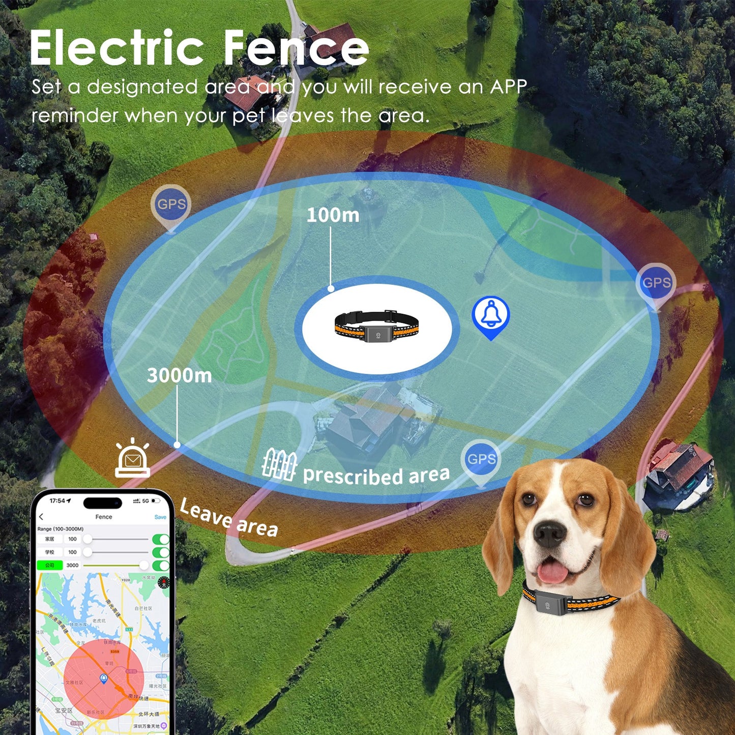 Waterproof 4G GPS Dog Tracker - Instant Alerts & Safe Zones