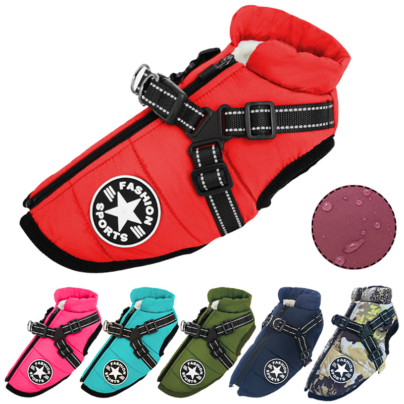 Winter Dog Coat - Waterproof, Warm, with Harness for All Sizes