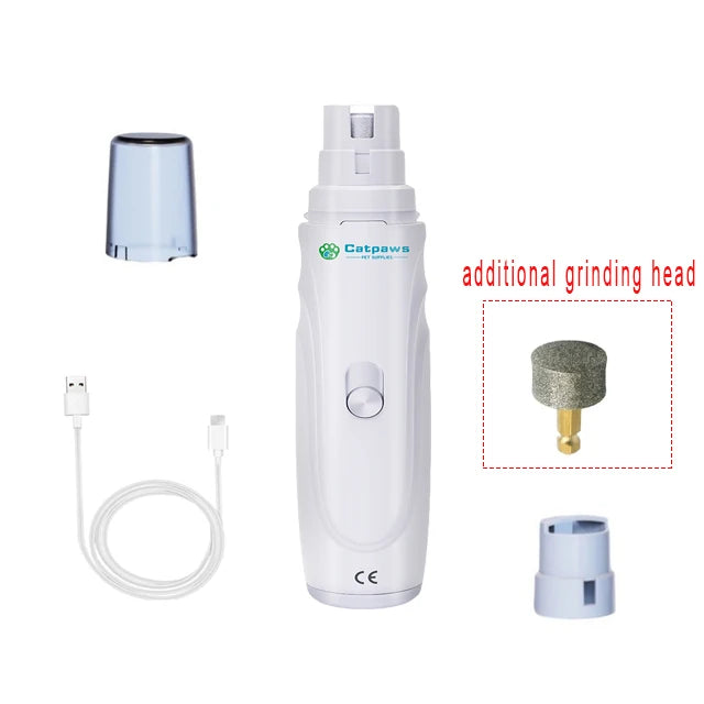 Electric Dog Nail Grinder - Quiet USB Rechargeable Pet Trimmer