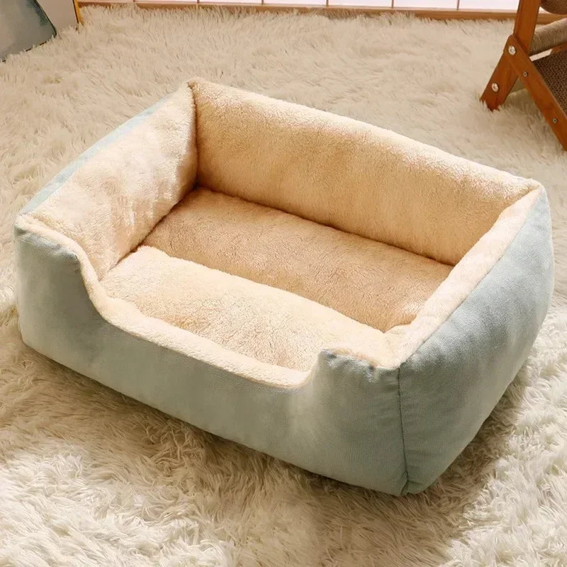 Fluffy Cat Bed: Thick, Warm Cushion with Non-slip Base