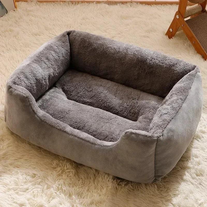 Fluffy Cat Bed: Thick, Warm Cushion with Non-slip Base