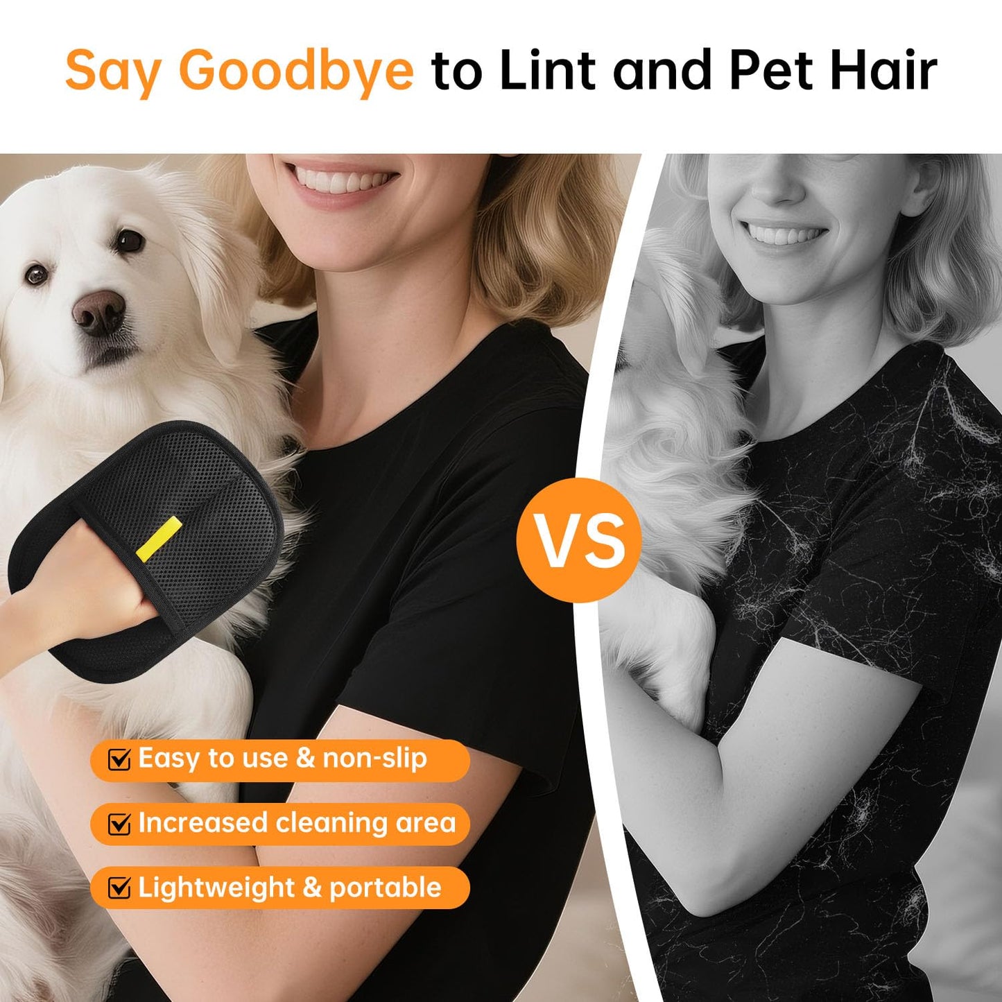 Magic Pet Hair Removal Gloves - Dog & Cat Hair Brush