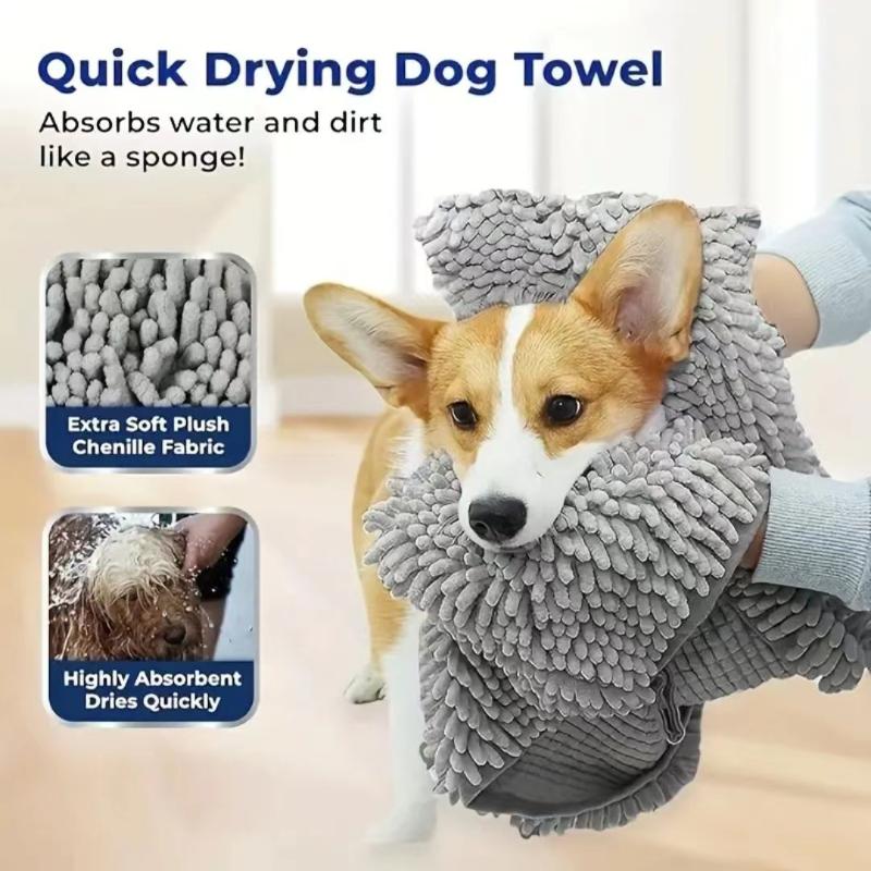 Quick-Drying Pet Bath Towel - Soft Absorbent Cat & Dog Wrap