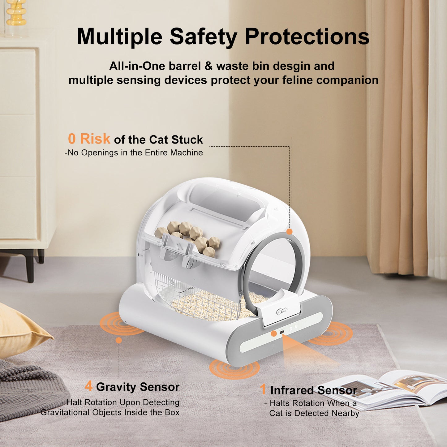 Automatic Cat Litter Box - Self Cleaning & App Controlled