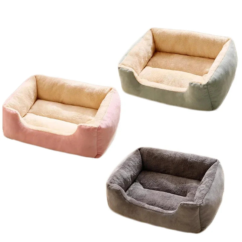 Fluffy Cat Bed: Thick, Warm Cushion with Non-slip Base