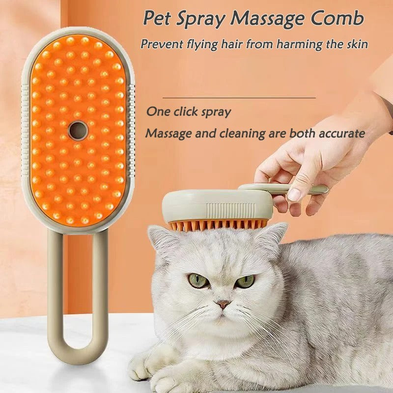 Steamy Cat Dog Brush | 3-in-1 Grooming, Massage & Clean