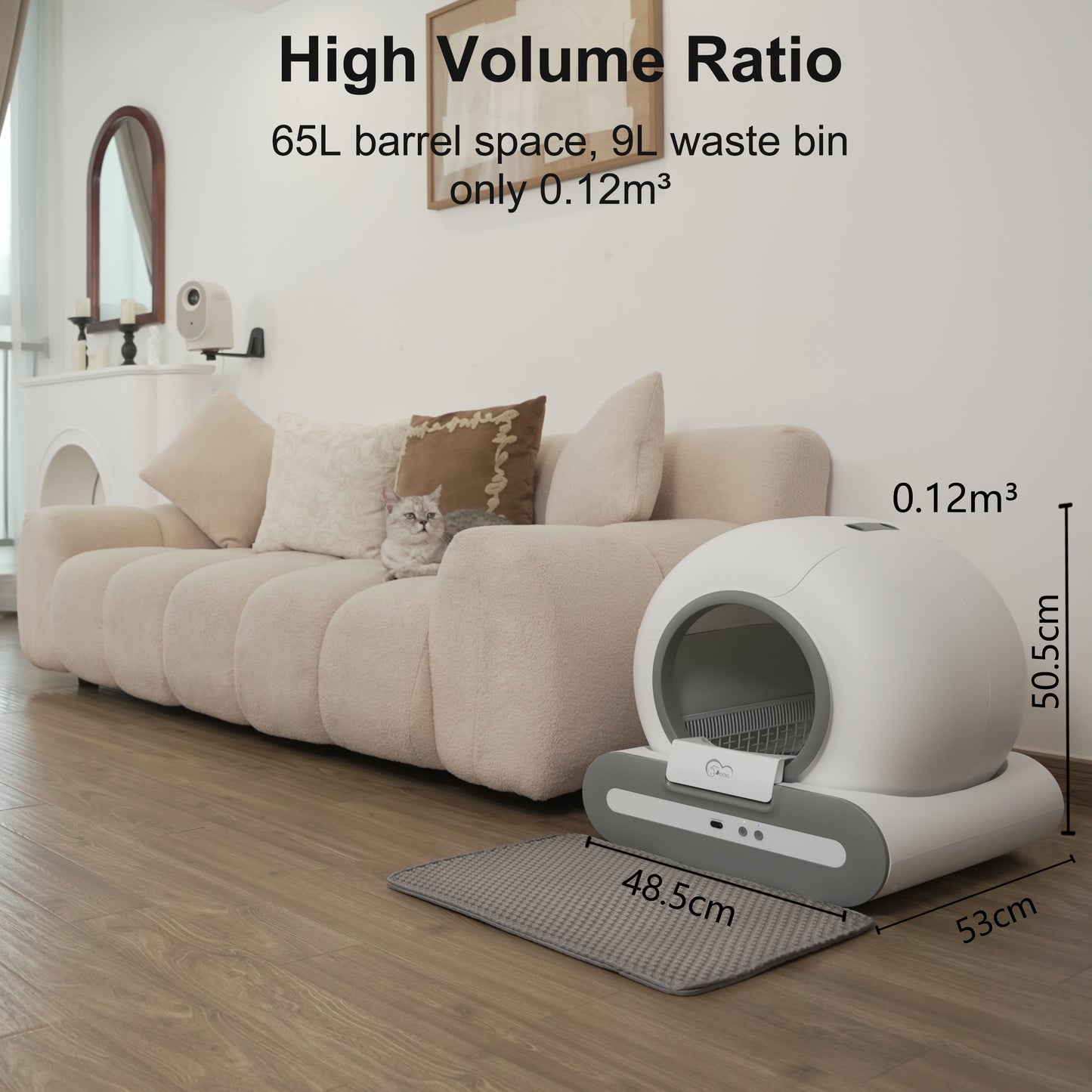 Automatic Cat Litter Box - Self Cleaning & App Controlled