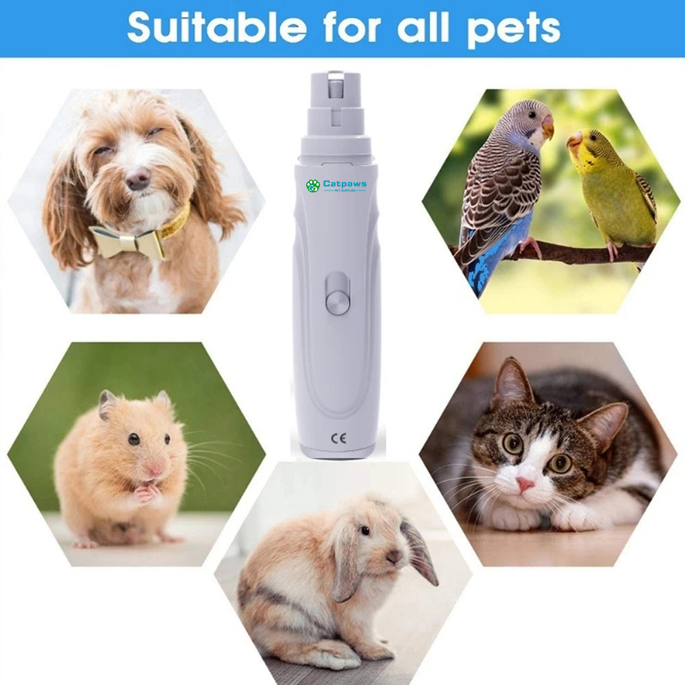 Electric Dog Nail Grinder - Quiet USB Rechargeable Pet Trimmer