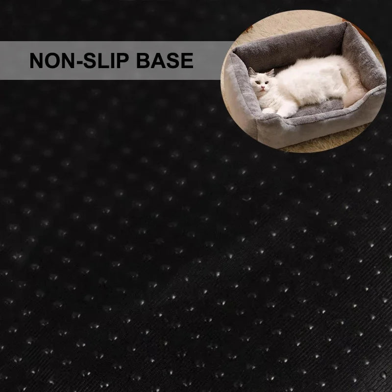 Fluffy Cat Bed: Thick, Warm Cushion with Non-slip Base