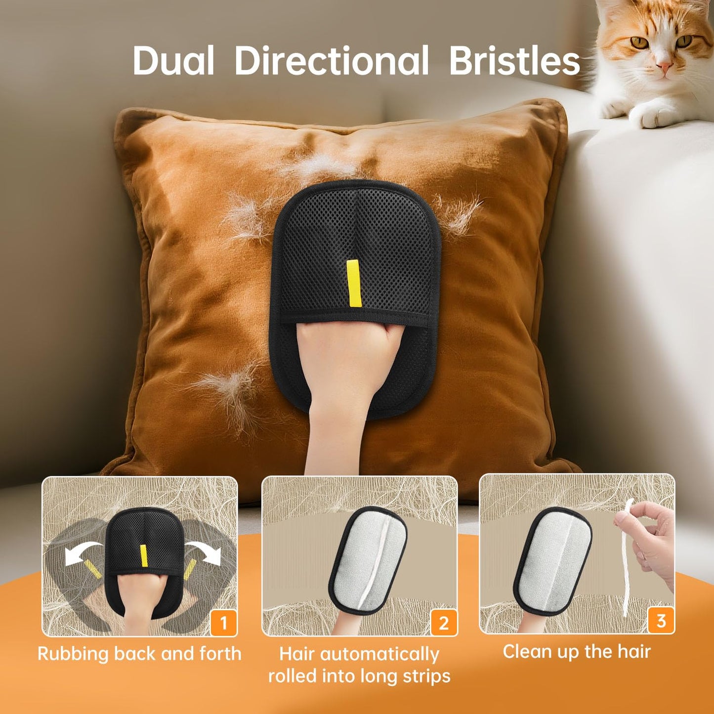 Magic Pet Hair Removal Gloves - Dog & Cat Hair Brush