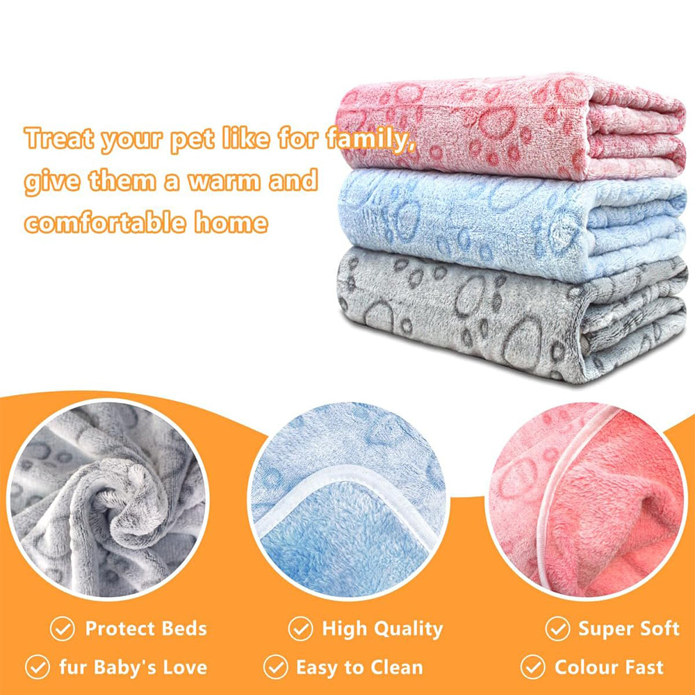 Ultra-Soft Paw Print Dog Blanket | Cosy, Washable Pet Cover