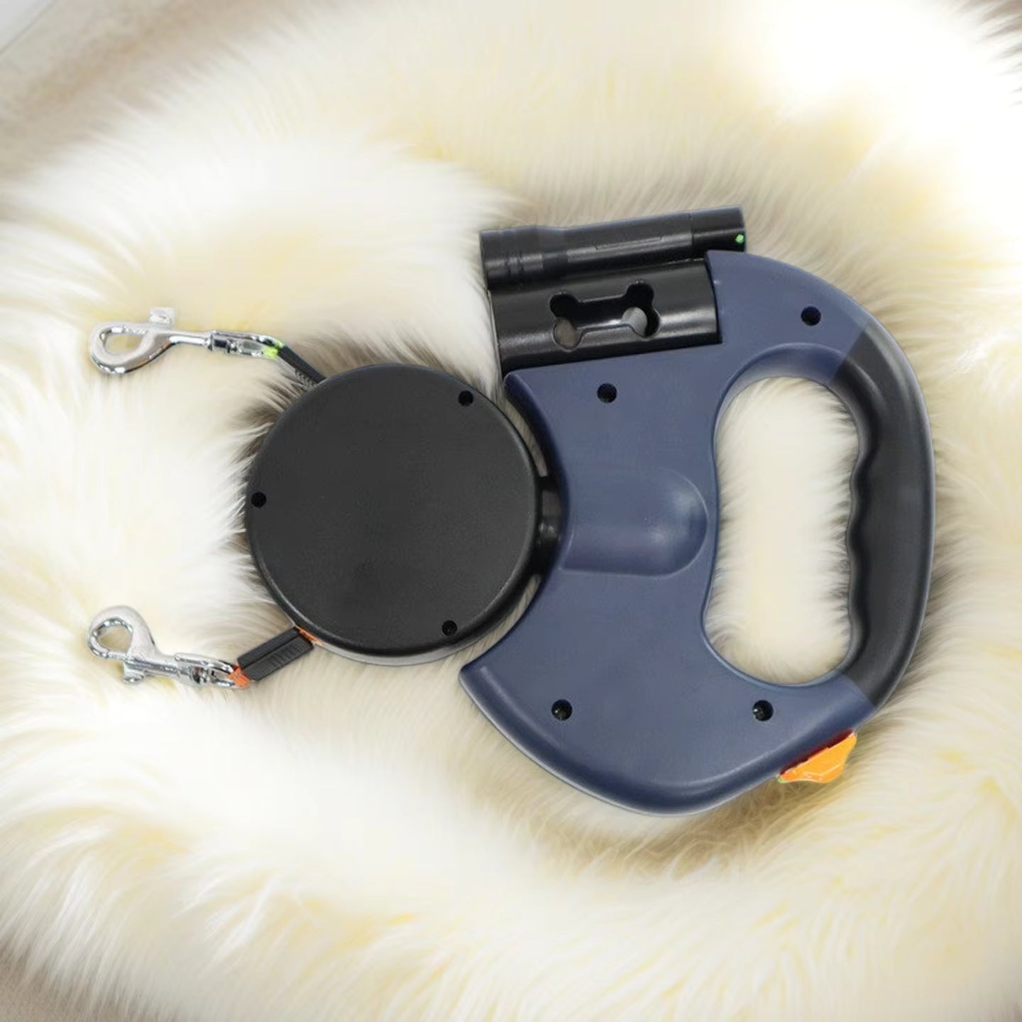 Tangle-Free Double Dog Leash with LED Light for Night Walks