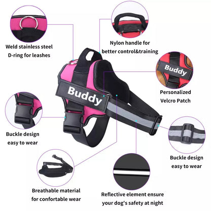No-Pull Personalized Dog Harness - Reflective & Breathable