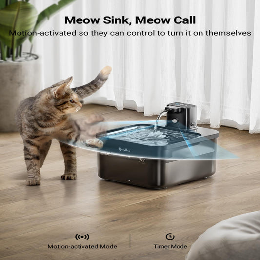 Stainless Steel Cat Water Fountain - 2.5L Automatic