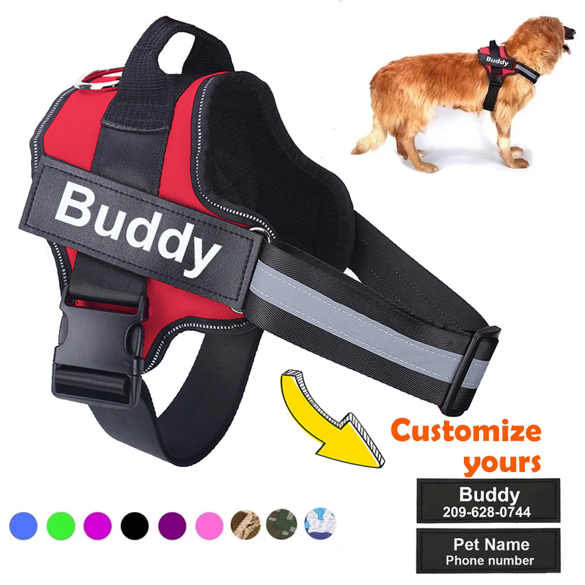 No-Pull Personalized Dog Harness - Reflective & Breathable
