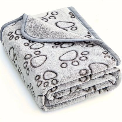 Ultra-Soft Paw Print Dog Blanket | Cosy, Washable Pet Cover