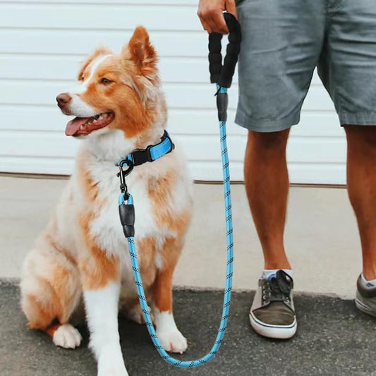 3M Reflective Dog Leash - Padded Handle & Heavy Duty Rope