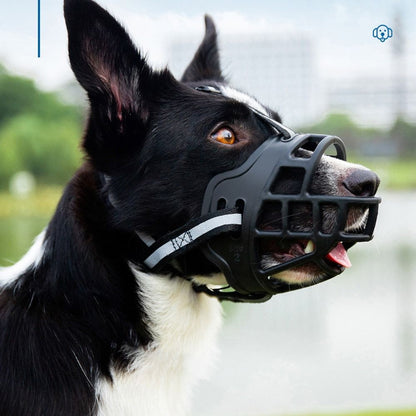 Anti-Biting Dog Muzzle: Adjustable, Breathable, Reflective