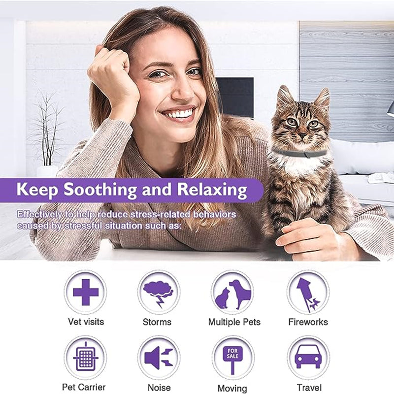 Pet Calming Collars - 3/4 Pack Anxiety Relief for Dogs & Cats