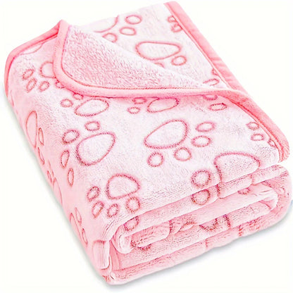 Ultra-Soft Paw Print Dog Blanket | Cosy, Washable Pet Cover