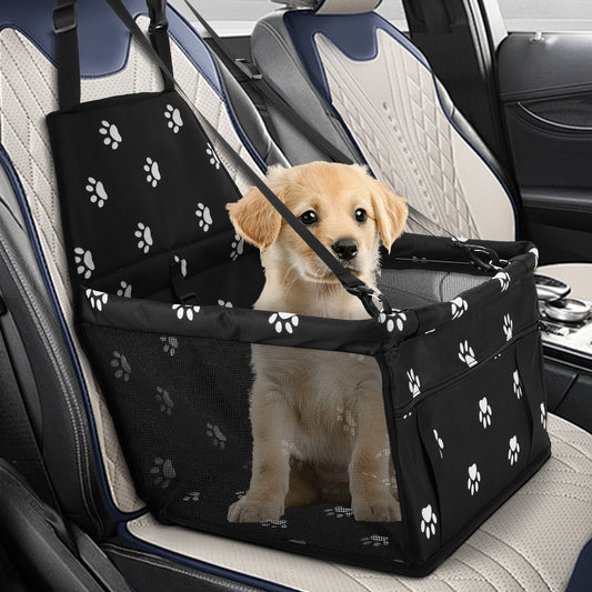 Dog Car Seat Booster with Safety Belt - Waterproof & Foldable