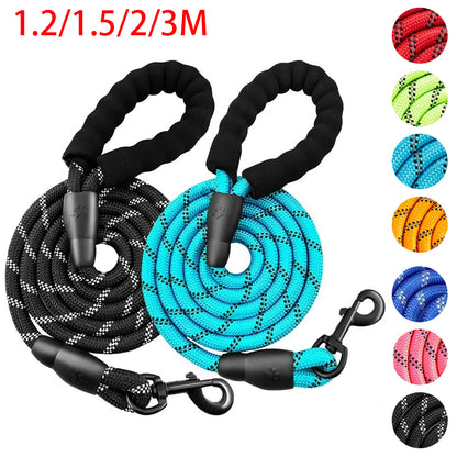 3M Reflective Dog Leash - Padded Handle & Heavy Duty Rope