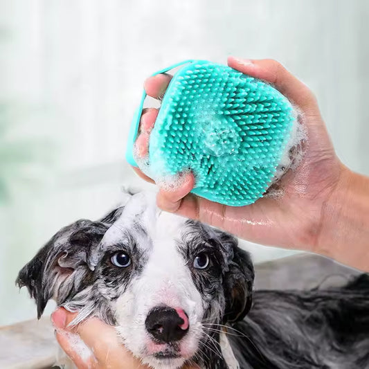 Dog & Cat Bath Brush | Silicone Shampoo Dispenser & Massager